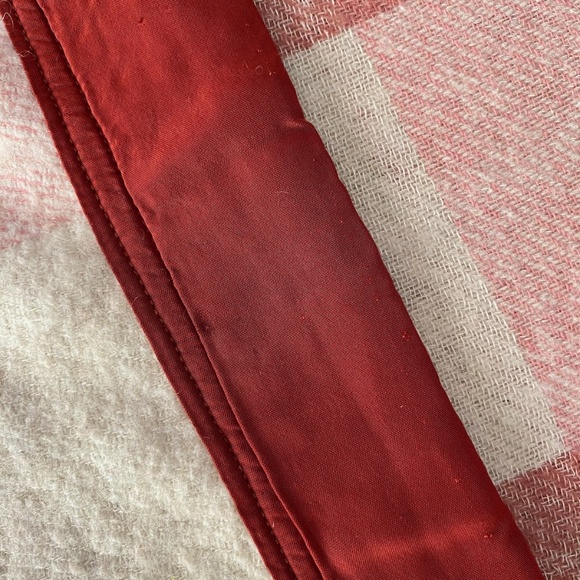 VTG 1950s Pink Plaid Wool Blanket Throw 65.5 x 72.75" Twin Full - Picture 5 of 6